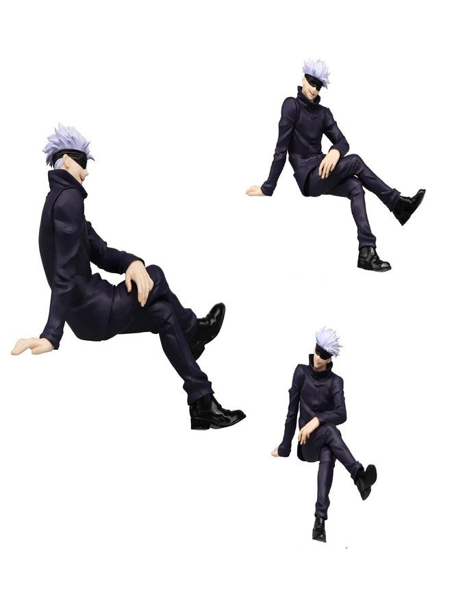 Trunkin Jujutsu Kaisen Sitting Gojo Satoru Anime Figure Action Figure PVC Collectible Model Toy Statue Gift Manga Weeb 13 Cms Figurine, Multicolor - Image 1